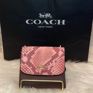 Coach Leather Snake Embossed Small Wallet
